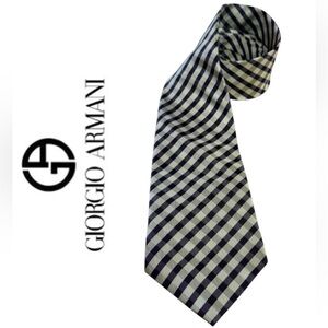 Giorgio Armani 100% Silk Tie Purple Cream/Light Yellow Tone luxury